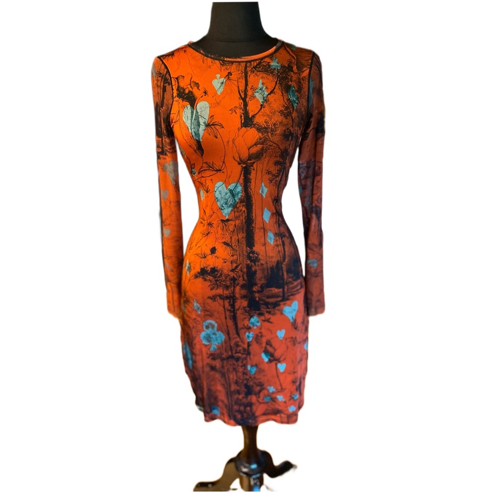 Jean Paul Gaultier Mesh Hearts spades Diamonds Red